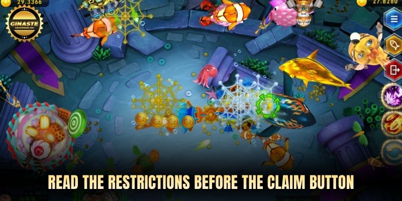 Read the restrictions before the claim button